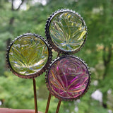 Clear Rose Dichroic Plant Stakes