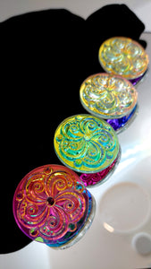 35mm Swirly Clear Dichro Gems