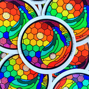 Yin Yang Collab Sticker Fulcrumstainedglass x Coloradoglassworks